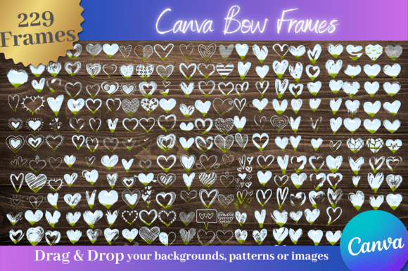 229 Heart Canva Frames: A Playful Toolkit for Designers