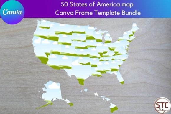 50 States USA Map Canva Frame Editable: A Designer's Toolkit for American Projects