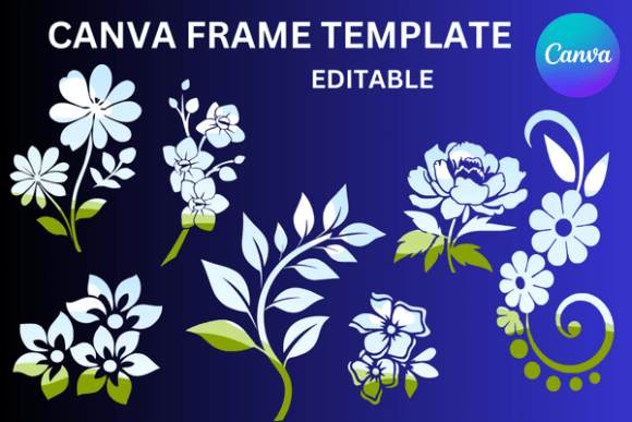 Botanical Flowers Canva Frame Template: Elevate Your Digital Designs