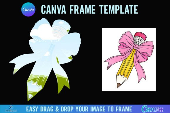 Coquette Pencil Bow Canva Frame Teacher: A Designer's Stylish Asset