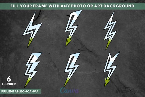 Lightning Thunder Canva Frame Collection: Instant Creativity