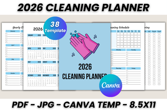 Master Your Home: The 2026 Cleaning Planner Canva Template