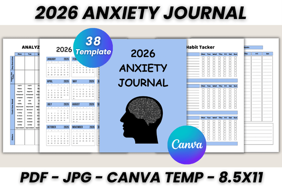 Master Your Mindset with the 2026 Anxiety Journal Canva Template