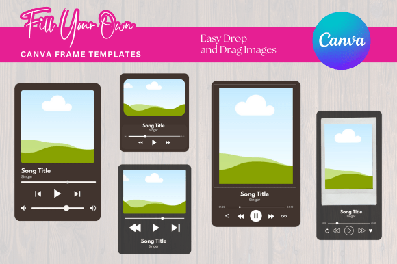 Music Player Canva Frame Mockup Bundle: Design Like a Pro