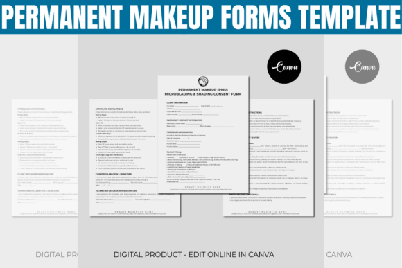 Permanent Makeup Forms: The Editable Template Bundle