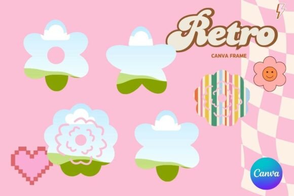 Retro Flower Canva Frame Add Photo_3: Your Guide to this Digital Template