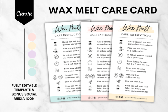 Wax Melt Care Card Canva Template 3: Your Branding Secret Weapon